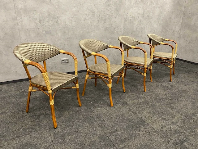 - 4x rotan terrasstoel - afbeelding 1 van  7