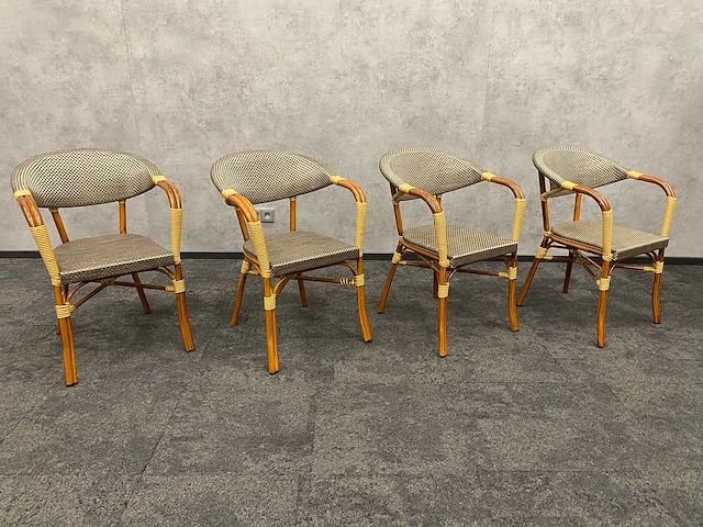 - 4x rotan terrasstoel - afbeelding 3 van  7