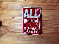 - all you need is love - mancave decoratie - afbeelding 1 van  1