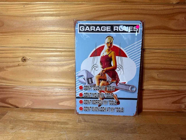 - garage rules - mancave decoratie - afbeelding 1 van  1