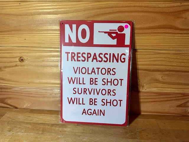 - no trespassing - mancave decoratie - afbeelding 1 van  1