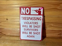 - no trespassing - mancave decoratie - afbeelding 1 van  1