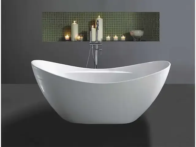 1 à 2 persoons vrijstaand designbad wit - 172x73cm - afbeelding 1 van  5