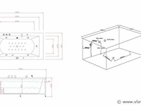 1 à 2 persoons whirlpool massagebad - half vrijstaand 183x90cm - afbeelding 13 van  16