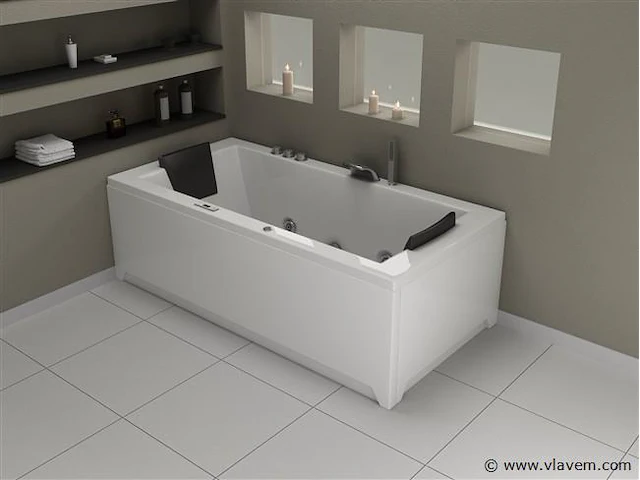 1 à 2 persoons whirlpool massagebad - half vrijstaand 183x90cm - afbeelding 14 van  16
