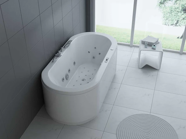1 à 2-persoons whirlpool massagebad - half vrijstaand 190x90 cm - afbeelding 1 van  10