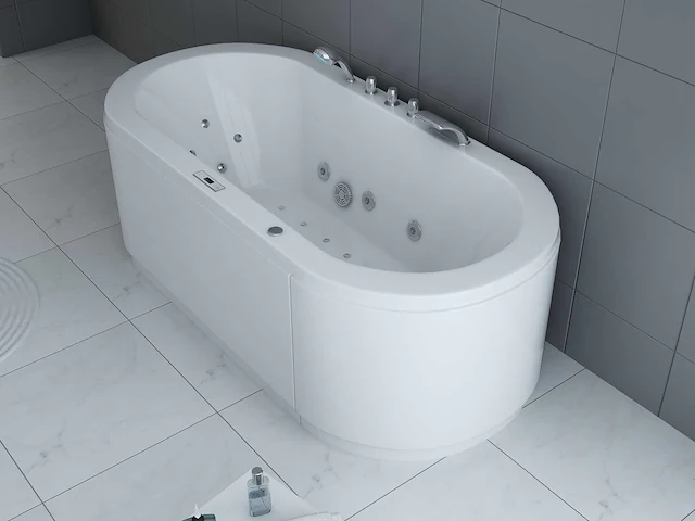 1 à 2-persoons whirlpool massagebad - half vrijstaand 190x90 cm - afbeelding 2 van  10