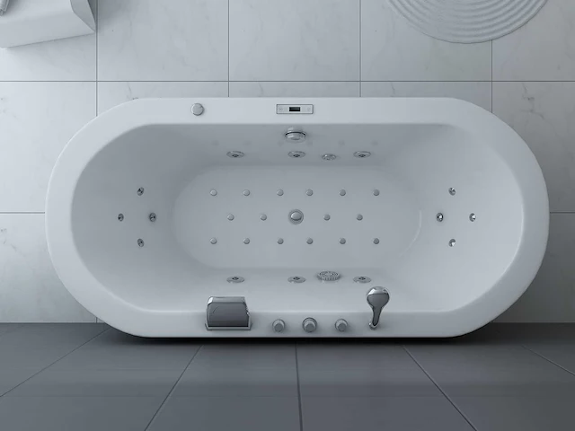 1 à 2-persoons whirlpool massagebad - half vrijstaand 190x90 cm - afbeelding 9 van  10