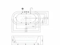 1 à 2-persoons whirlpool massagebad hoogglans wit - half vrijstaand 190x90 cm - afbeelding 5 van  5