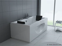 1 à 2 persoons whirlpool massagebad met heater wit - half vrijstaand 1800x900mm - afbeelding 2 van  5