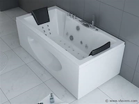 1 à 2 persoons whirlpool massagebad met heater wit - half vrijstaand 1800x900mm - afbeelding 4 van  5