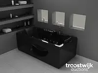 1 à 2 persoons whirlpool massagebad met heater zwart - half vrijstaand 1800x900mm