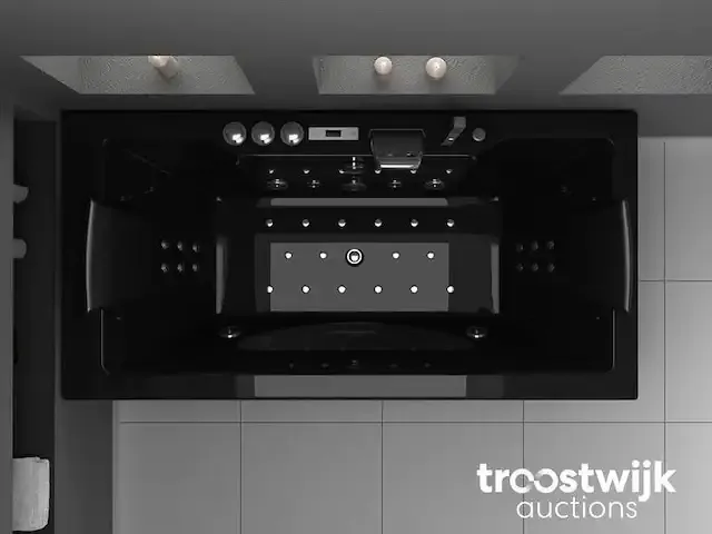 1 à 2 persoons whirlpool massagebad met heater zwart - half vrijstaand 1800x900mm - afbeelding 2 van  2