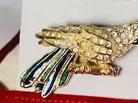 1 broche - vincent ferrini 14kt gouden toekan - afbeelding 2 van  5