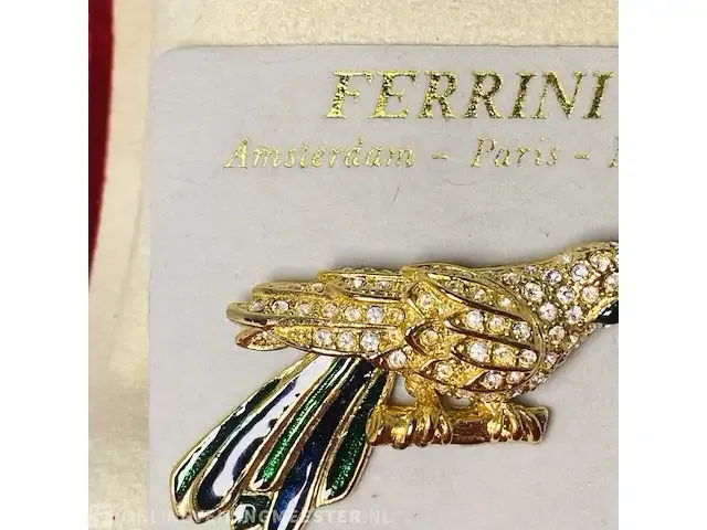 1 broche - vincent ferrini 14kt gouden toekan - afbeelding 3 van  5