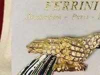 1 broche - vincent ferrini 14kt gouden toekan - afbeelding 3 van  5