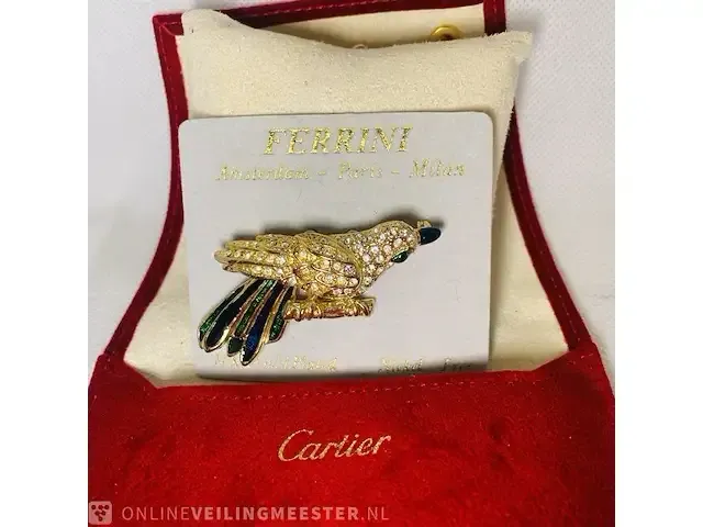 1 broche - vincent ferrini 14kt gouden toekan - afbeelding 4 van  5
