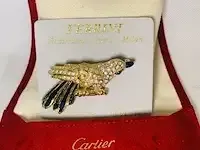1 broche - vincent ferrini 14kt gouden toekan - afbeelding 4 van  5