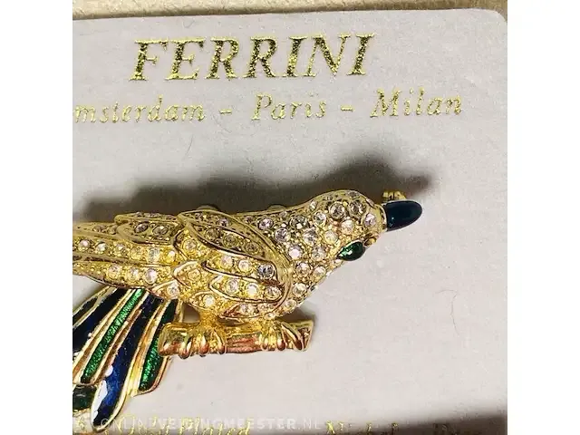 1 broche - vincent ferrini 14kt gouden toekan - afbeelding 5 van  5