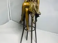 1 bronze figurine naakte vrouw op stoel pierre collinet - afbeelding 2 van  6