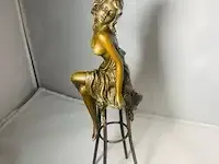 1 bronze figurine naakte vrouw op stoel pierre collinet - afbeelding 4 van  6