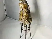 1 bronze figurine naakte vrouw op stoel pierre collinet - afbeelding 5 van  6
