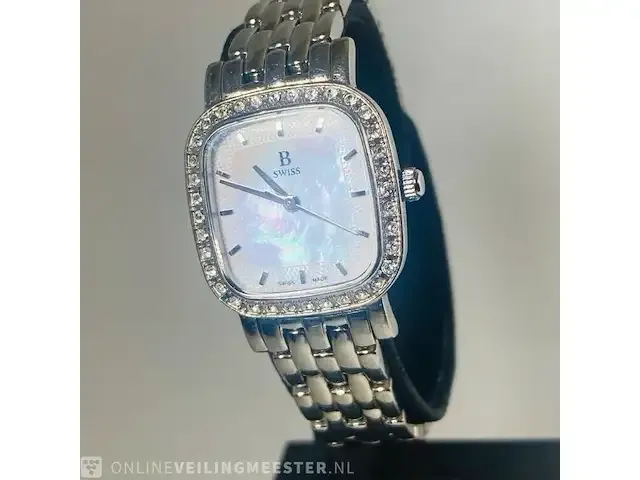 1 bucherer diamanten horloge, parelmoer wijzerplaat - afbeelding 1 van  8
