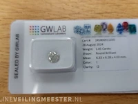 1 diamond (natural) - 1.05 ct - round - i - i2 - afbeelding 3 van  7