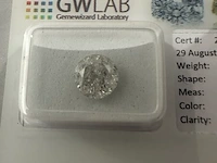 1 diamond (natural) - 1.57 ct - round - f - i2 - afbeelding 2 van  5