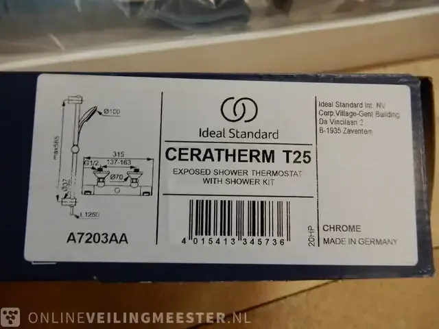 1 doucheset ideal standard , ceratherm t25, chroom - afbeelding 4 van  4