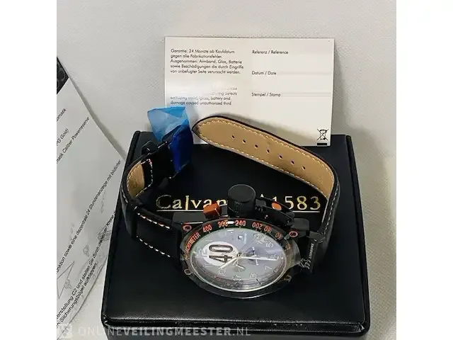 1 duikhorloge - calvaneo 1853 compressor moonphase automatic - afbeelding 4 van  9