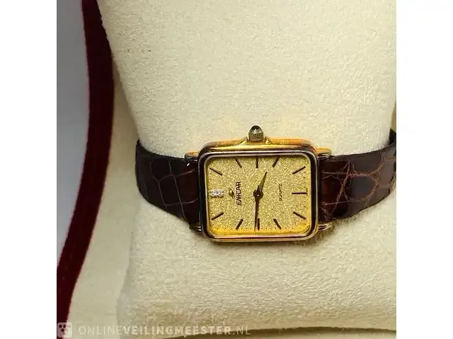 1 enicar horloge bienne, diamant snowflake dial - afbeelding 4 van  6