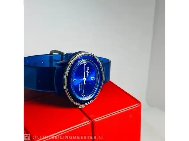 1 glashütte horloge, handwinder heren unisex diep blauw - afbeelding 5 van  7