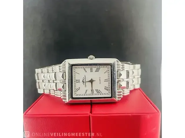 1 horloge - commodoor quartz romeinse nummers met mooie silveren band - afbeelding 1 van  4