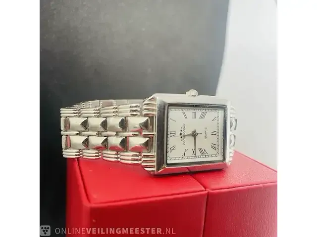1 horloge - commodoor quartz romeinse nummers met mooie silveren band - afbeelding 2 van  4