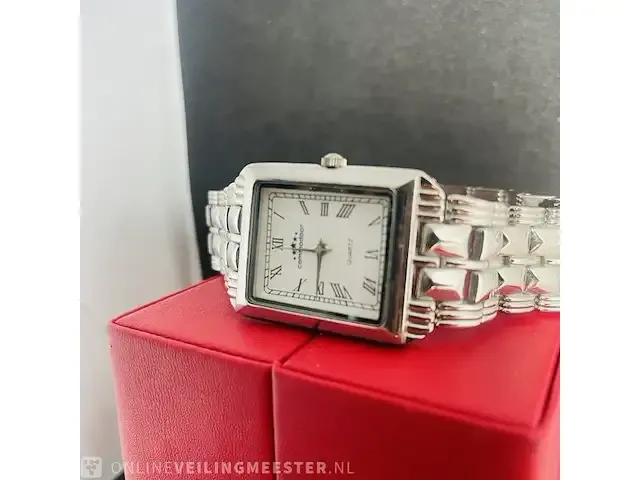 1 horloge - commodoor quartz romeinse nummers met mooie silveren band - afbeelding 3 van  4