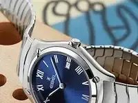 1 horloge - ebel sport classic staal met blauwe wijzerplaat - nieuw - afbeelding 2 van  4