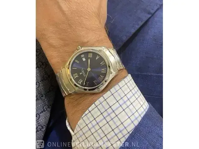 1 horloge - ebel sport classic staal met blauwe wijzerplaat - nieuw - afbeelding 3 van  4