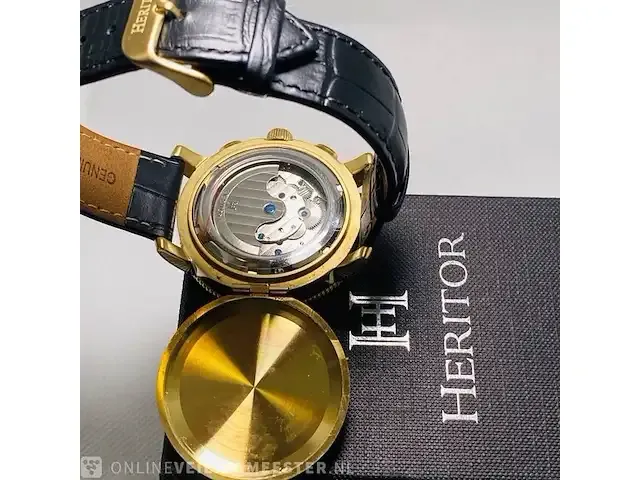 1 horloge - heritor aura automatic deco skeleton - afbeelding 2 van  10