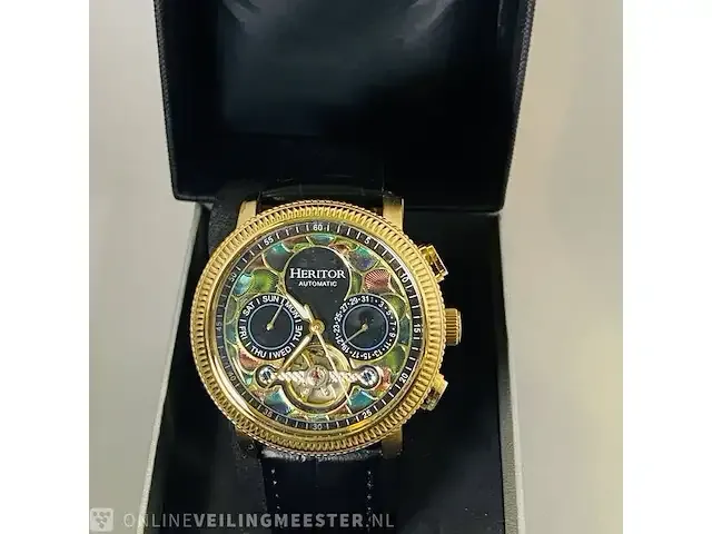 1 horloge - heritor aura automatic deco skeleton - afbeelding 1 van  10