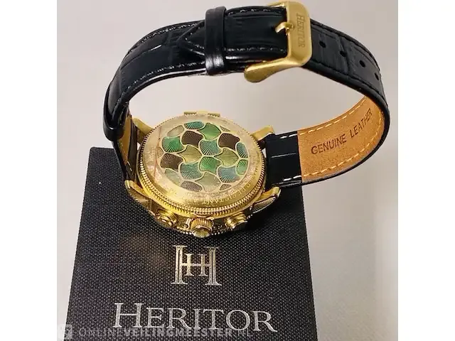 1 horloge - heritor aura automatic deco skeleton - afbeelding 3 van  10