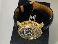 1 horloge - heritor aura automatic deco skeleton - afbeelding 9 van  10