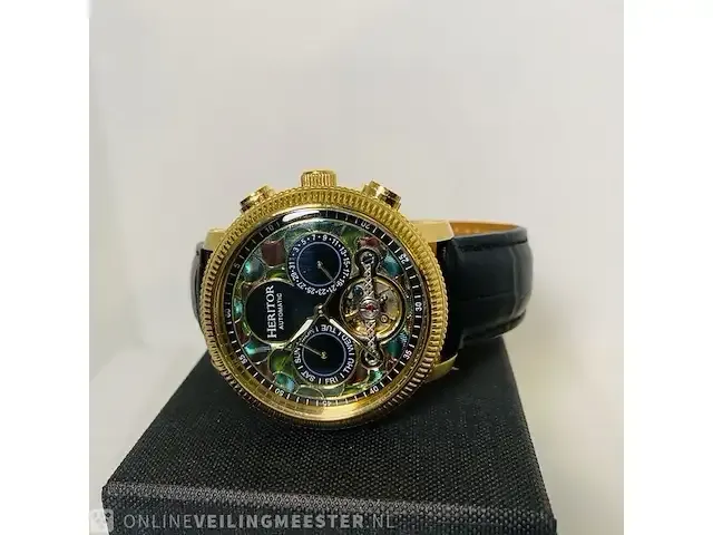 1 horloge - heritor aura automatic deco skeleton - afbeelding 10 van  10