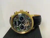 1 horloge - heritor aura automatic deco skeleton - afbeelding 10 van  10