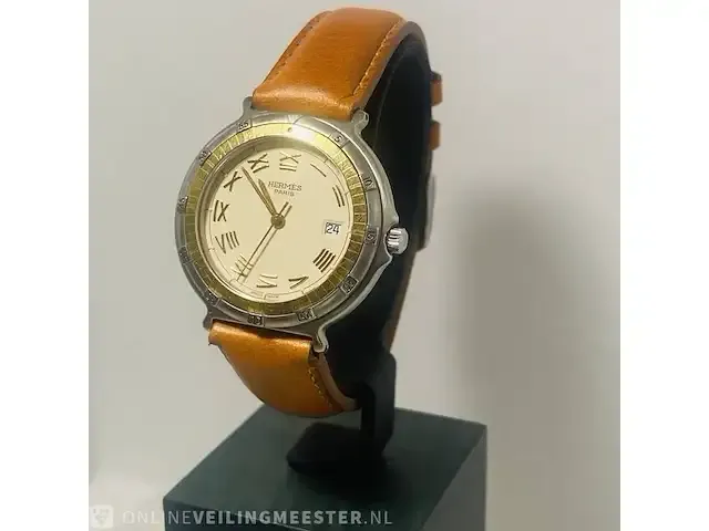 1 horloge - hermes arceau 18kt goud zeldzame editie - afbeelding 2 van  9