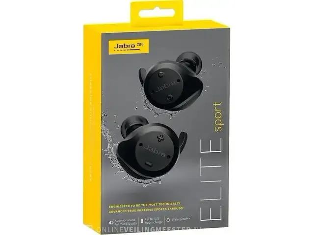 1 jabra elite sport - volledig draadloze sport oordopjes - zwart 0 - afbeelding 2 van  6