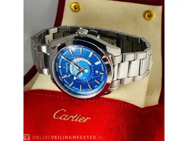 1 jacob zech horloge worldtimer zwitsers uurwerk - afbeelding 3 van  9