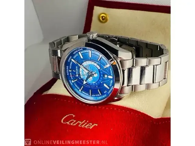 1 jacob zech horloge worldtimer zwitsers uurwerk - afbeelding 4 van  9