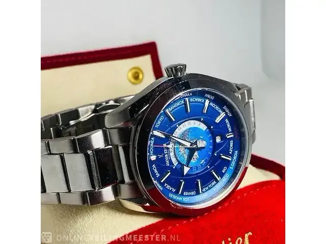 1 jacob zech horloge worldtimer zwitsers uurwerk - afbeelding 5 van  9