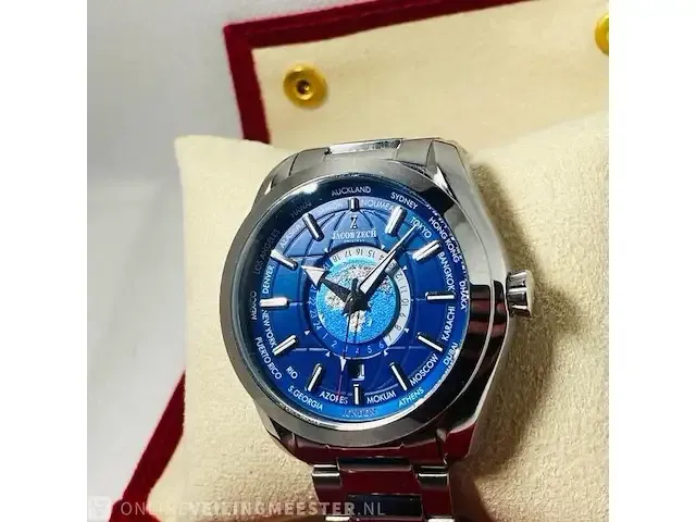 1 jacob zech horloge worldtimer zwitsers uurwerk - afbeelding 9 van  9